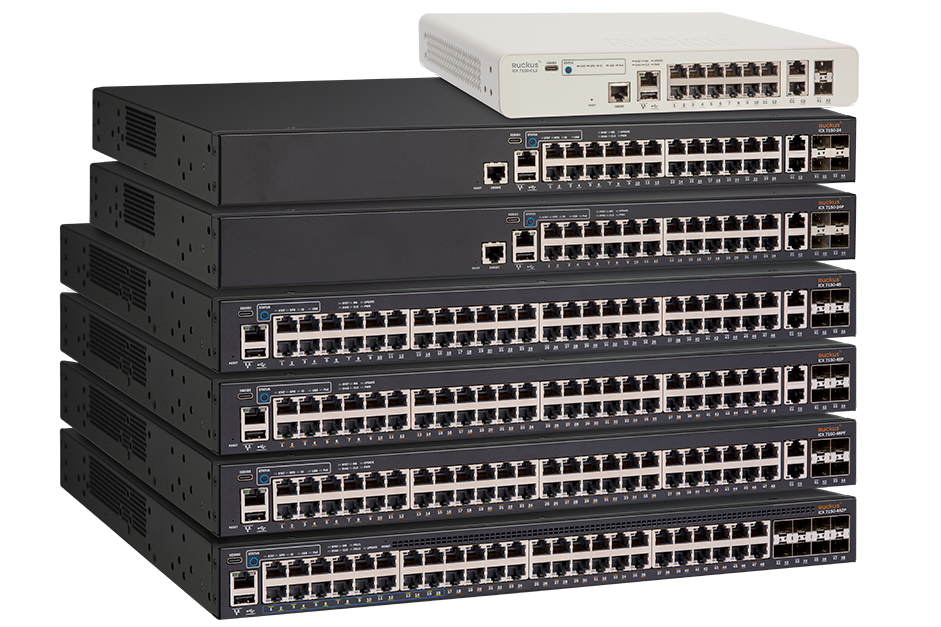 ICX7150-24 - Switch d'accès niveau 3, 24 ports Gigabit Ethernet, 2 uplinks  RJ45, 4 uplinks