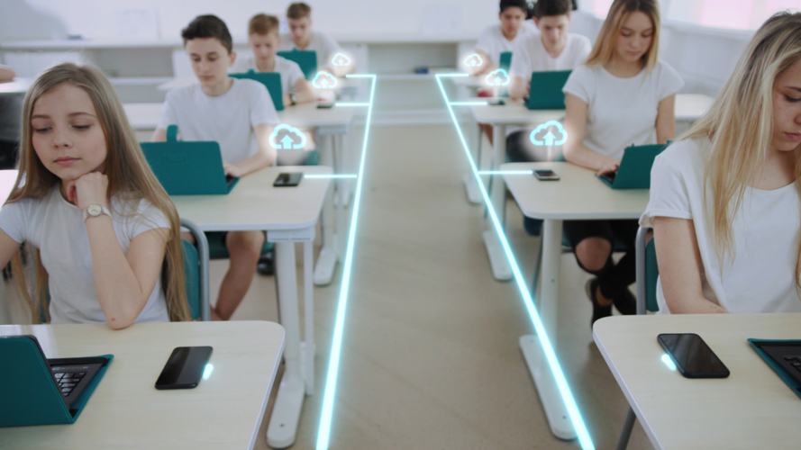 kids in a connected classroom